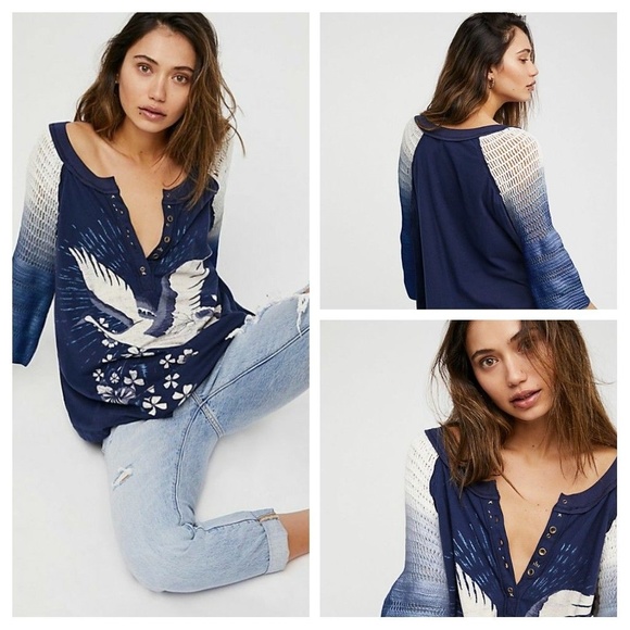 Free People Tops - *SALE* FREE PEOPLE TRANQUILITY GRAPHIC CROCHET TOP